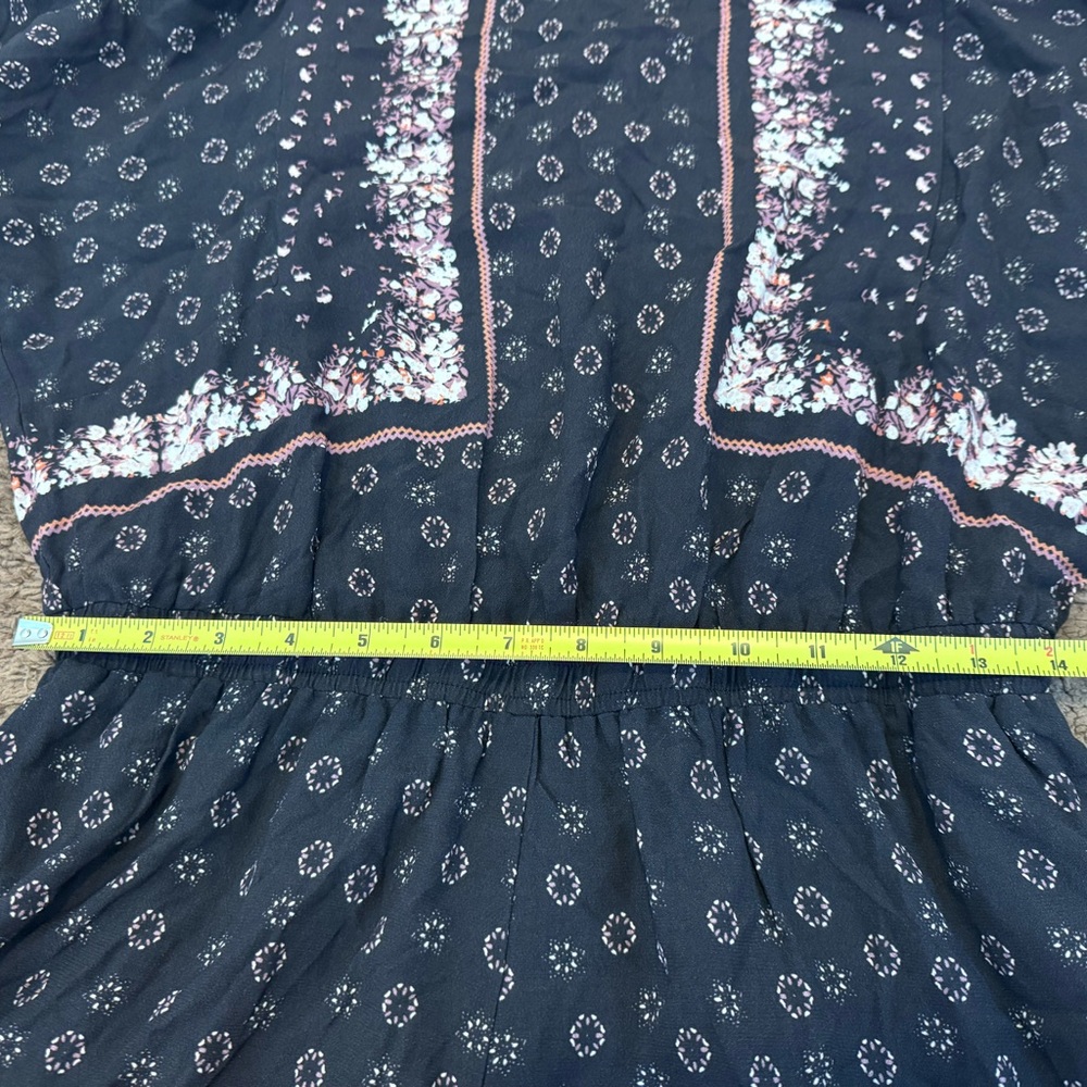 Dolan Anthropologie Black Floral Romper Puff Sleeve Flowy Size M NEW - Picture 8 of 12